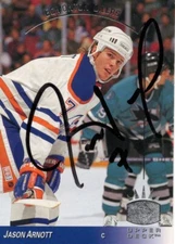 93 Upper Deck SP Jason Arnott Rc Auto Signatures #48 ( in person )