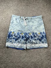 Corona Beer Swim Trunks Mens 42 Blue Cerveza Palm Tree Bathing Suit Shorts FLAW