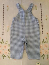 NEW Mothercare Boy's Baby Blue Checked Overalls 100% Cotton size 6-9 Months