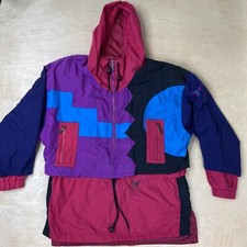 Vtg 90s Tyrolia By Head Winter Ski Jacket Coat Color Block Pink Purple Small