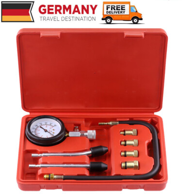 8PCS Gas Engine Compression Tester Cylinder Compression Gas Engine Set Tool-