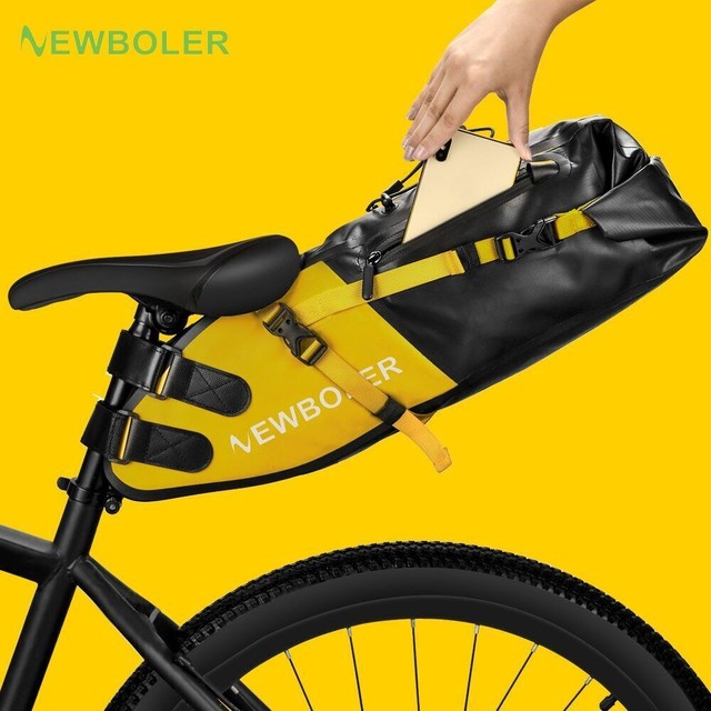 Bolsa de Bicicleta Impermeable 13L Gran Capacidad Bicicleta Bolso de Silla Ciclismo Plegable