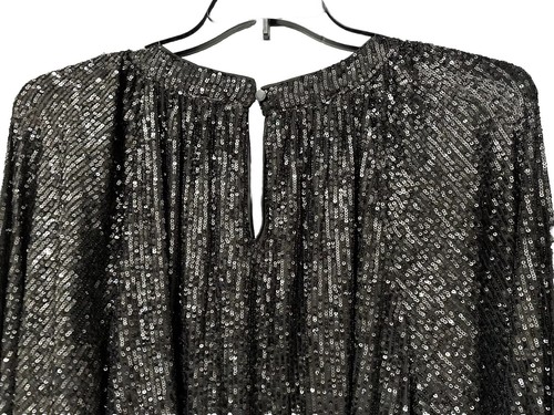 Blusa Vince Camuto Talla Grande 3X 3/4 Mangas Globos Lentejuelas Ojo de Cerradura Blusa - Imagen 10 de 11