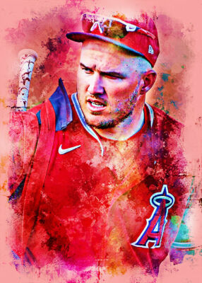 2022 MIKE TROUT AA 3/5 ORIGINAL PRINT ART SKETCH CARD ARTIST SIGNED