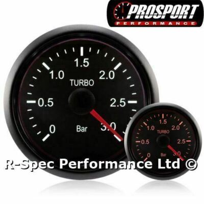 Diesel 52 mm Deluxe Traditional Amber/White Boost Gauge 0-3 Bar