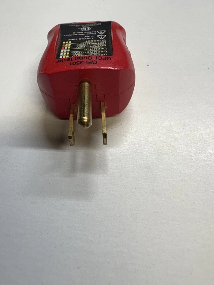 GB GARDNER DOBLADORA HERRAMIENTAS GFCI Y TOMA DE CORRIENTE RECEPTÁCULO PROBADOR ANALIZADOR, GFI-3501 Foto 4 de 4