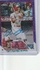 Ryan Aguilar 2023 Topps Chrome reflector purple Ser # 114/299 Rookie card angels. rookie card picture