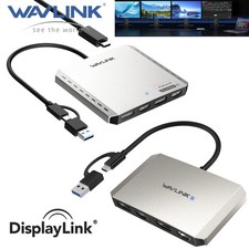 WAVLINK Dual DP Dual HDMI Laptop Docking Stations DisplayLink DL7400 8K Display