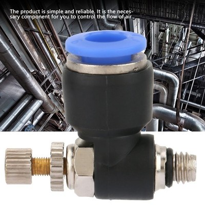 2x Tube Air Speed Controller Pipe Pneumatic Fitting Regulator Valve SL6 SET