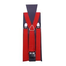 1Pcs Men  S Wide X-Back Adjustable Elastic Suspenders with Heavy Duty Metal Clips
