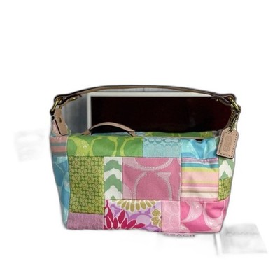 RARE COACH Patchwork Signature Pouch - Multicolor - Y2K - Excellent + Tags (JP)