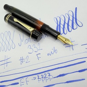 Rare 1940s MINT MONTBLANC 332 Celluloid Fountain Pen-F Nib-Restored- 142 144