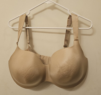 Cacique Beige Lightly Lined Balconette Bra 42G Hook & Eye Adjustable Straps