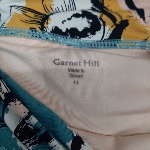 Garnet Hill Damen Neckholder Top Rock Schwimmen Set Größe 14 türkis gelb Blumenmuster Badeanzug - Bild 9 von 10