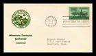 US COVER MINNESOTA TERRITORIAL CENTENNIAL FIRST DAY ISSUE THERMOGRAPHED CACHET