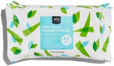 Eco Flushable Wipes Aloe Scent 126ct Plant-Based