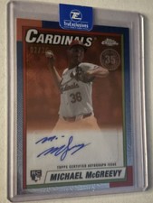 2025 Topps Chrome Michael McGreevy 1990 Anniversary Orange Mojo Auto /25