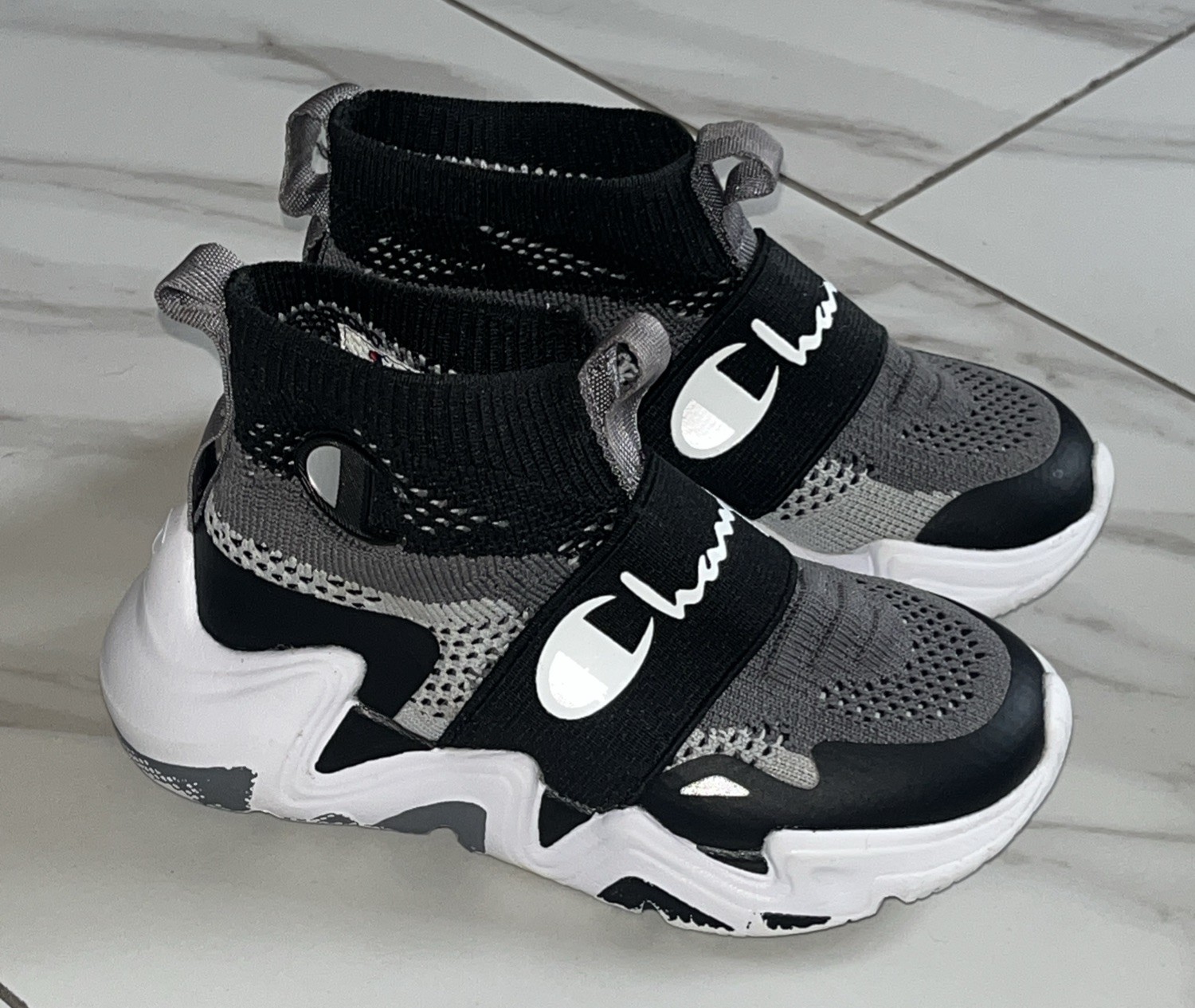 Champion Hyper Future Hi Toddler Shoes Size 8 Black Gray Sli