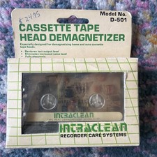 Intraclean Cassette Tape Head Demagnetizer Model D-501 Open Box  Battery bad