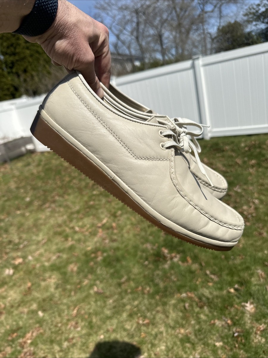 Vintage Moc Toe Lace Shoes Florsheim Idlers Derby EUC Bone Leather