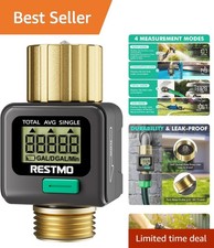 Durable Water Flow Meter with Brass Threads and Easy LCD Interface - 4 Modes
