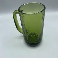 Vintage Green Glass Mug Beer Stein Cup Drinking Glass