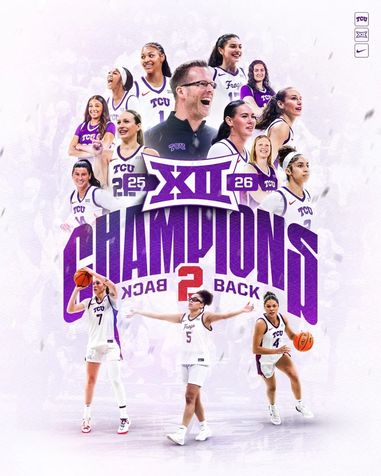 TCU Horned Frogs Women’s Basketball Back To Back Big 12 Poster