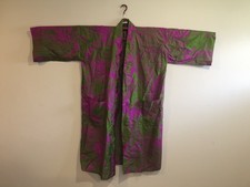 Lord & Taylor Jack Larsen Thailook All Silk Kimono Robe Green Purple Thailand