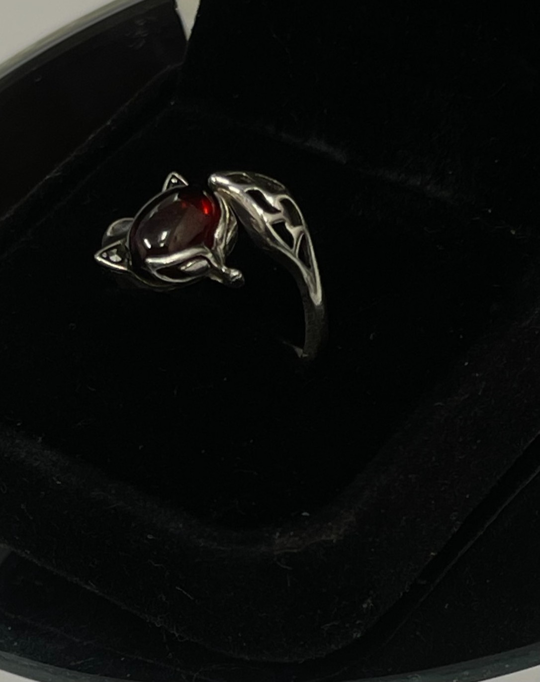 Unique Ruby Red Stone Fox Wrap Tail Ring Adjustab… - image 5