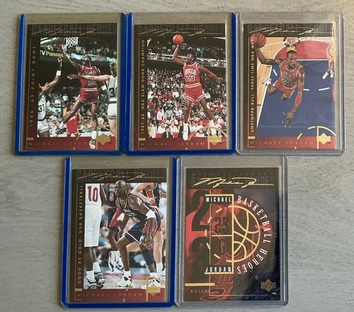 1994-95 Upper Deck - Michael Jordan Basketball Heroes Michael Jordan 5 Card Lot
