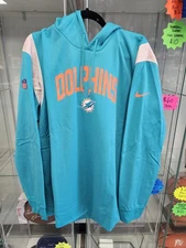 MIAMI DOLPHINS - NFL On-Field Apparel Aqua Therma-Fit Hoodie XXL New HAK.