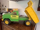 Vintage 1970’s Tonka Green and Yellow Dump Truck Pressed Steel Model # 13190