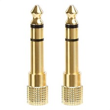 Amazon Basics Gold-Plated 6.35mm 1/4 Male to 3.5mm 3.5Mm Pack Of 2 , Gold