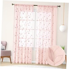 Blush Sheer Curtains 52 X 84 Inches Length 2 52"W x 84"L Pack of 2 Pink