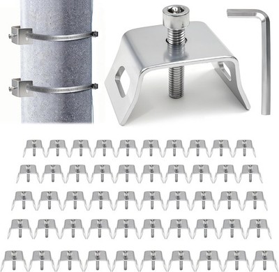 50PCS Sign Mounting Brackets Clamps 3/4 Flared Leg Bracket