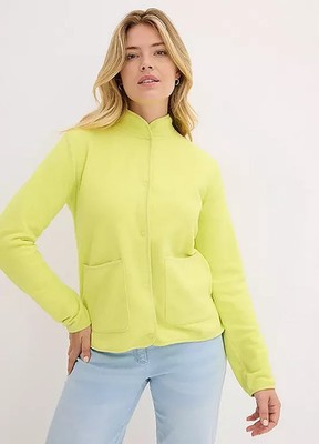 Freemans Fleece Sweatshirt-Jacke Gelb Reißverschluss Damen Basic Jacke