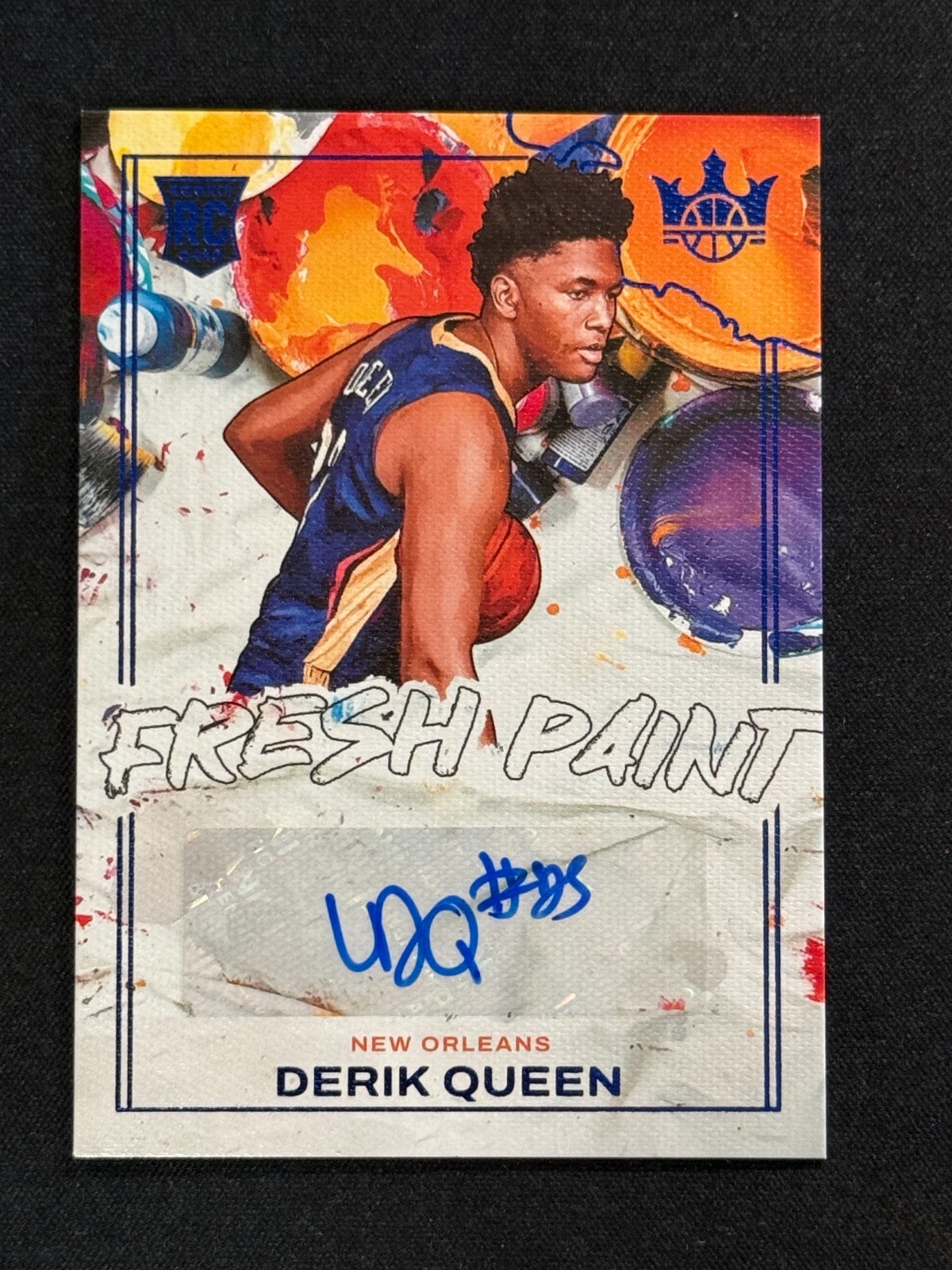 Derik Queen 2025-26 Court Kings Fresh Paint Auto Sapphire /15 Autograph