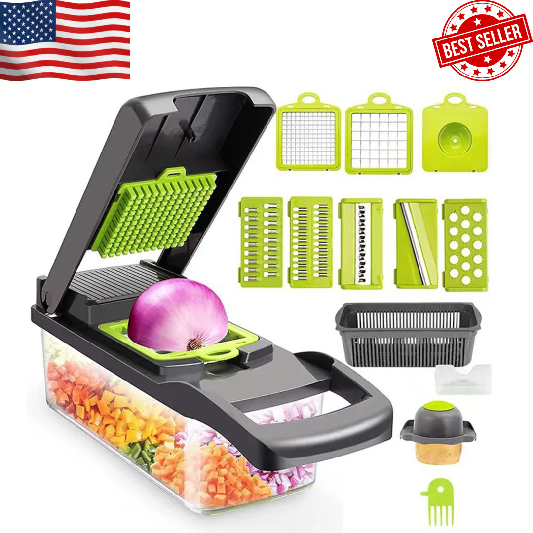 15-In-1 Vegetable Fruit Chopper Cutter Food Onion Veggie Dicer Slicer Kitchen