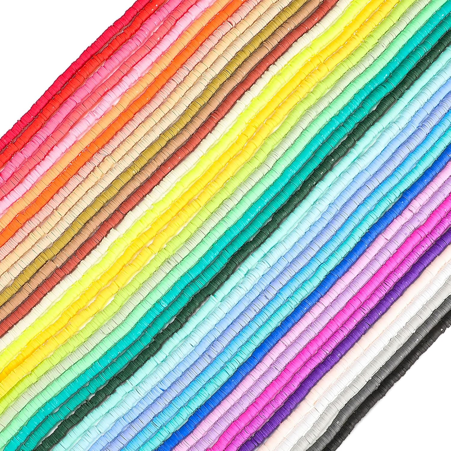15200pcs 40 Strands Colorful Heishi Polymer Clay Beads for Jewelry Making