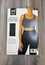 Member's Mark Seamless Racerback Sports Bra Womens XL Charcoal Gray Yoga NEW