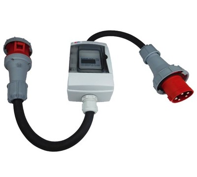 63A 400V CEE mobiler digitaler Stromzähler geeicht mit Reset IP65 Zwischenzähler