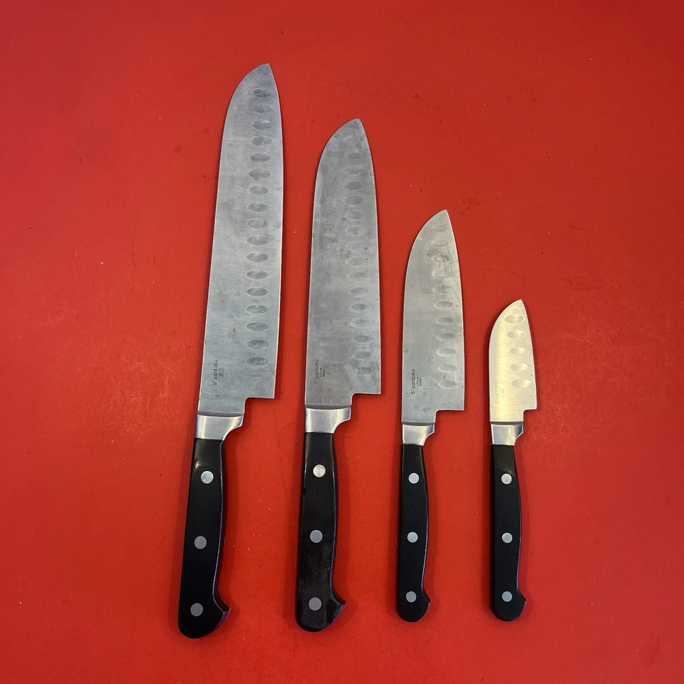 Juego de cuchillos de chef Wolfgang Puck WP Santoku 9" 7” 5” 3” hojas 4 piezas set Foto 2 de 4