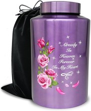 Up to 220 lbs Large Cremation Urns for Adult Human Ashes, 220 lbs, Purple