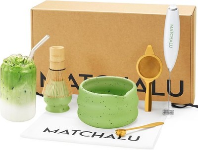 Matcha Whisk Set With Ceric Matcha Bowl, Bboo Whisk & Holder,