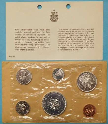 1964 CANADIAN PROOF LIKE SET - CENT THRU DOLLAR - SILVER - Canada - asw 1.12 oz