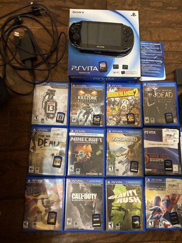 Sony PS Vita Wi-Fi Console Bundle w/ Games, Memory Cards, Game Cases & Cable