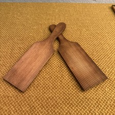 Vintage Wooden Butter Pats ~ Ridged ~ Good Condition ~ 9” x 2.5” ~ Kitchenalia