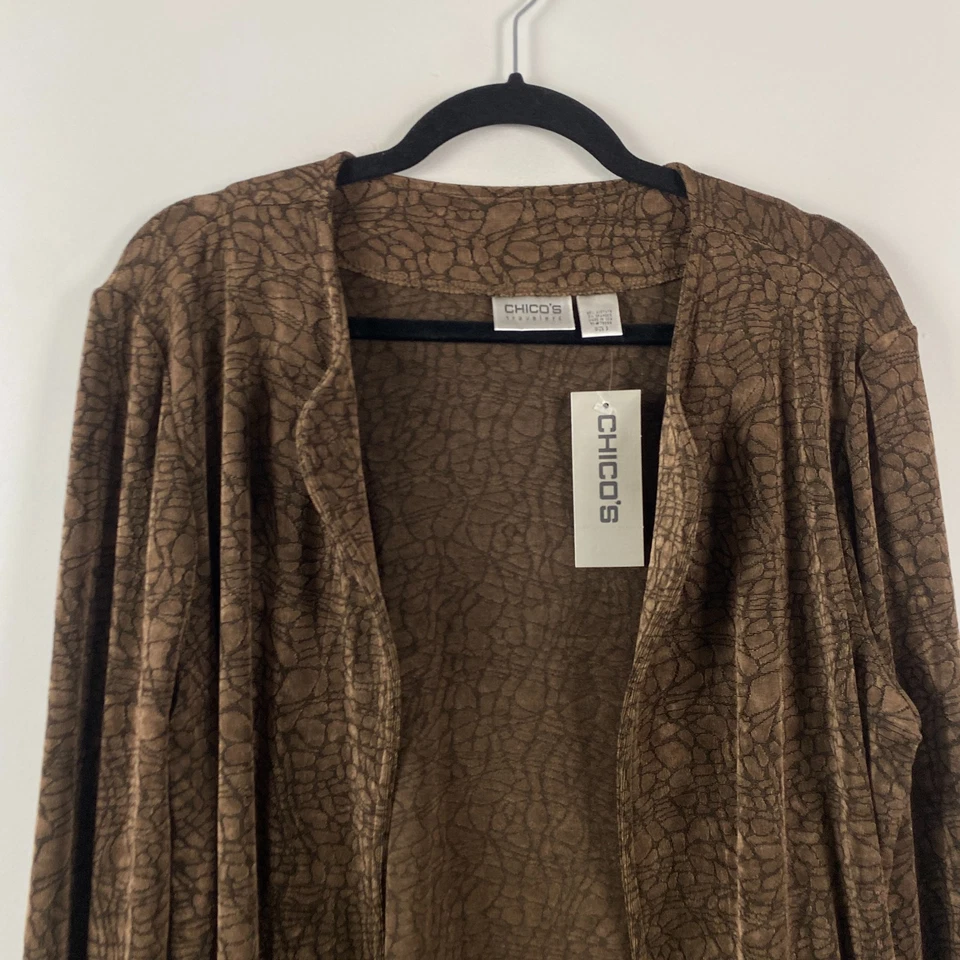 Chaqueta Chicos Travelers Frente Abierto Talla 3 US XL Marrón Norma Slinky Tejido Foto 2 de 4