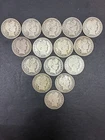 barber half dollar lot - 90% Silver - 15 Coins