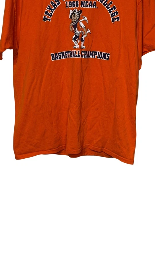 Мужская футболка Port Authority 1966 Texas Western баскетбол чемпионы оранжевая XL - Изображение 4 из 4